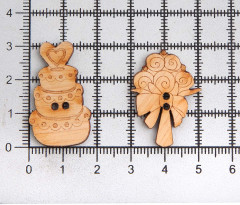 Набор пуговиц-фигурок «Букет и торт» - Фото 2