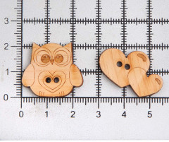Набор пуговиц-фигурок «Совенок и сердце» - Фото 2