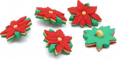 Набор пуговиц-фигурок «Красная пуансеттия» - Фото 1