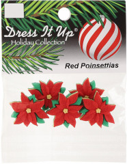 Набор пуговиц-фигурок «Красная пуансеттия» - Фото 3