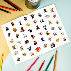 Раскраска с наклейками «Коты» - Фото 2