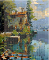 Мозаика алмазная «Дом на озере» - Фото 2