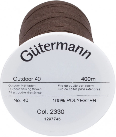 Нить для уличных тканей «Outdoor 40», цвет № 2330 темно-коричневый