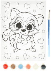 Роспись по холсту «Милый енотик» - Фото 1