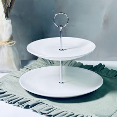 Блюдо-этажерка сервировочное двухъярусное «Bianco» - Фото 1