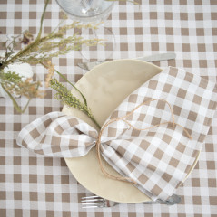 Набор салфеток декоративных «Клетка виши бежевый» - Фото 2
