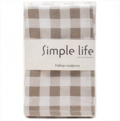 Набор салфеток декоративных «Клетка виши бежевый» - Фото 3