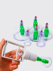 Набор вакуумных баночек с насосом для массажа - Фото 1