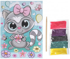 Аппликация из песка «Енотик» - Фото 1