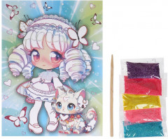 Аппликация песком c глиттером «Аниме» - Фото 1