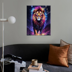 Картина по номерам кристаллами из хрусталя «Космический лев» - Фото 1