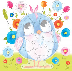 Наклейками по номерам. Весёлые птички - Фото 1