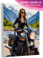 Картина по номерам «Девушка-байкер» - Фото 9
