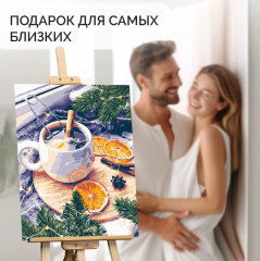 Картина по номерам «Зимний чай» - Фото 4