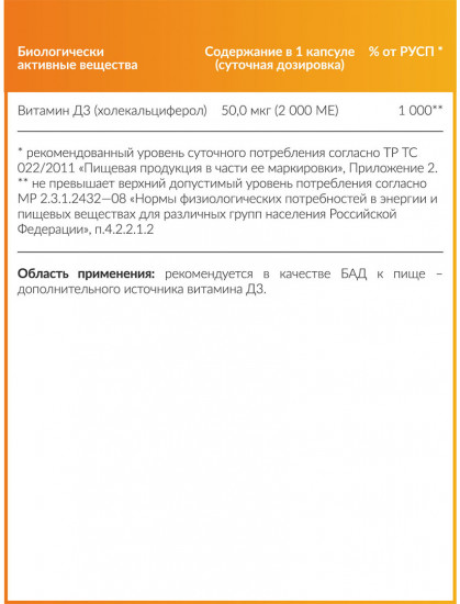 Витамин «Vitamin D3»