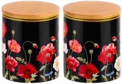 Набор банок для хранения с крышками «Маки на черном» - Фото 2