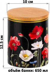 Набор банок для хранения с крышками «Маки на черном» - Фото 6