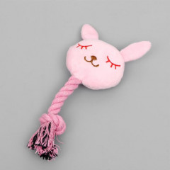 Игрушка для собак «Зайка с канатом» - Фото 1