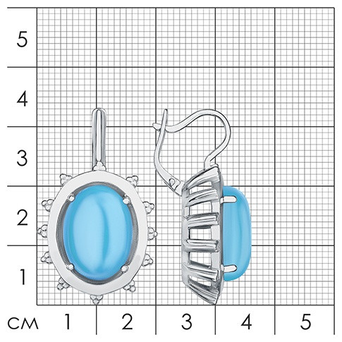 Серьги из серебра с бирюзой