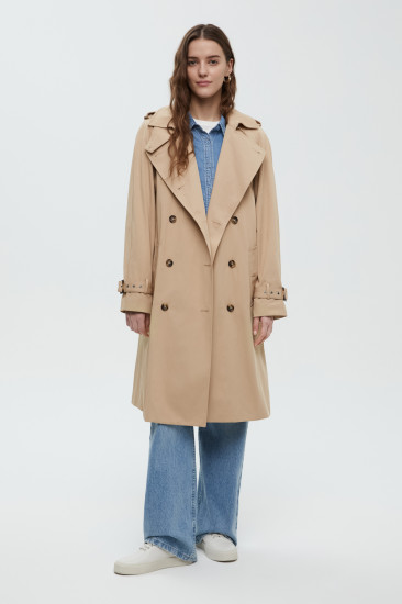 Тренч женский двубортный с рукавом реглан