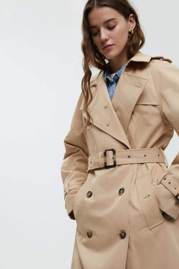 Тренч женский двубортный с рукавом реглан