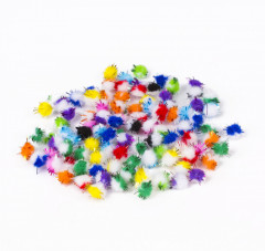 Помпоны для творчества многоцветные блестящие - Фото 1