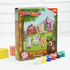 Набор для изготовления магнитов из гипса «Маша и медведь» - Фото 1