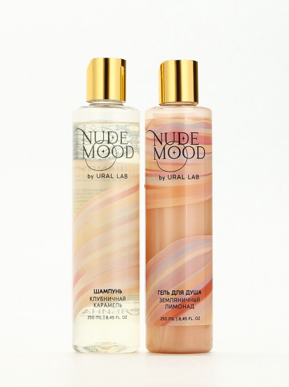 Набор подарочный для женщин с ароматом карамели и земляники «Гель для душа и и шампунь для волос»