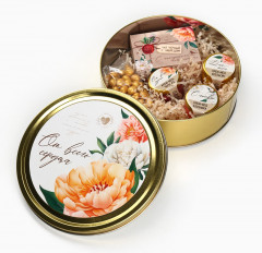 Набор подарочный из чая, крем-меда и арахиса в шоколадной глазури «Почта» - Фото 3