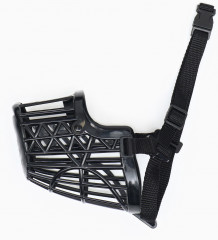 Намордник пластиковый, размер 4, ДН 7,5 см, ОМ 25 см, ошейник 40-55х1,5 см - Фото 2