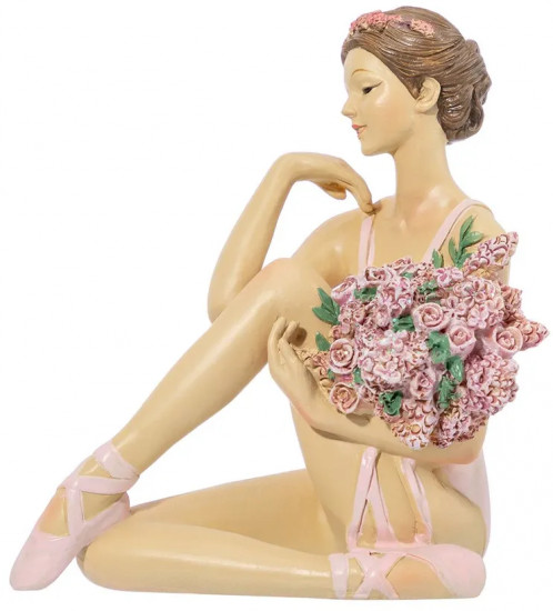 Статуэтка «Балерина с цветами в розовом»