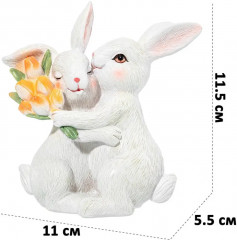 Фигурка декоративная «Кролики с тюльпанами» - Фото 1