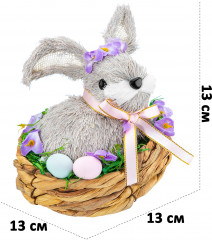 Украшение пасхальное «Кролик в гнезде» - Фото 1
