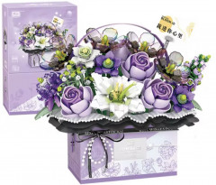 Конструктор с подсветкой «Букет в коробке сиреневый» - Фото 1