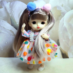 Кукла шарнирная «Каприз в горошек» - Фото 1