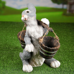 Фигура садовая «Заяц с коромыслом» - Фото 1