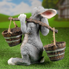 Фигура садовая «Заяц с коромыслом» - Фото 2