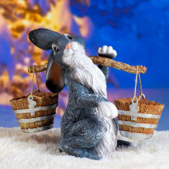 Фигура садовая «Заяц с коромыслом» - Фото 4