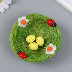 Декор пасхальный «Три яйца в гнездышке» - Фото 2