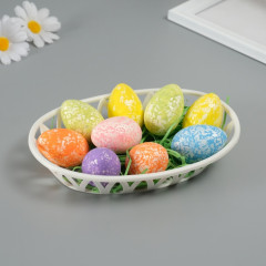 Декор пасхальный «Яйца с кружевом в гнездышке» - Фото 1