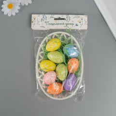 Декор пасхальный «Яйца с кружевом в гнездышке» - Фото 4