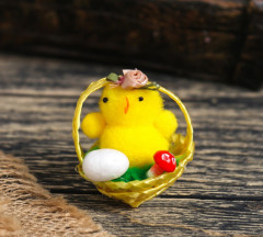 Набор фигурок «Цыпа с яйцом в корзинке с мухомором» - Фото 1