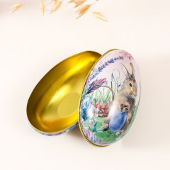 Шкатулка-яйцо «Пасхальный зайка в траве с яйцом» - Фото 2