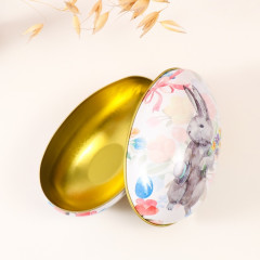 Шкатулка-яйцо «Пасхальный зайка с букетом и шляпой» - Фото 2
