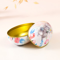 Шкатулка-яйцо «Пасхальный зайка с букетом и шляпой» - Фото 3