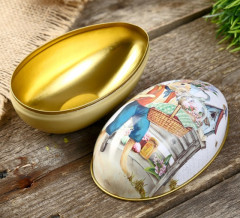 Шкатулка-яйцо «Заяц с корзиной» - Фото 2