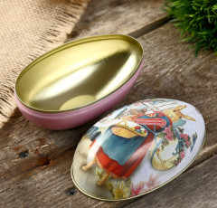 Шкатулка-яйцо «Зайка с корзинкой крашенных яиц» - Фото 2