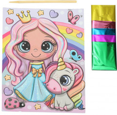 Аппликация из фольги «Принцесса и единорог» - Фото 1