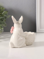 Сувенир «Белый кролик с цветочком» - Фото 2