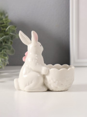 Сувенир «Белый кролик с цветочком» - Фото 3